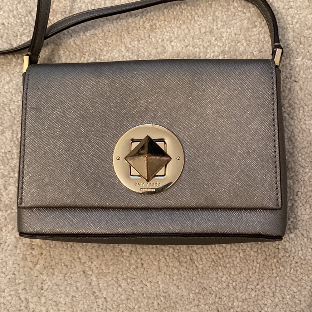 Kate Spade Silver Leather Wallet Purse